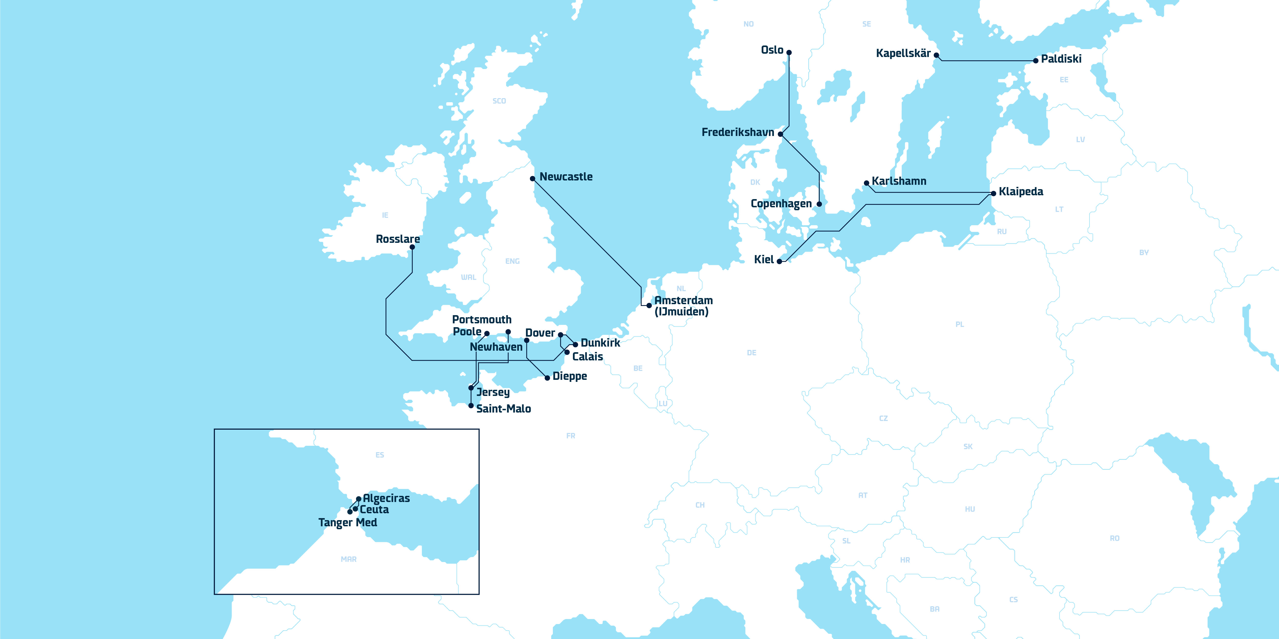 DFDS PASSENGER ROUTE MAP DFDS PASSENGER ROUTE MAP